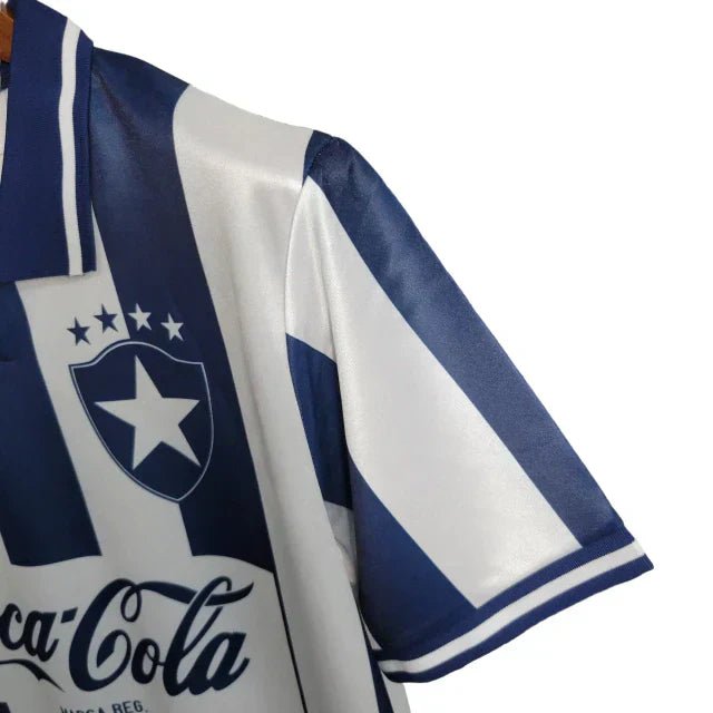 Camisa Botafogo I Retrô 1994 Torcedor Masculino - Preta e branca com Patrocínio da Coca Cola - Manto Club