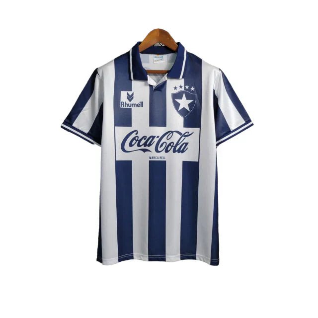 Camisa Botafogo I Retrô 1994 Torcedor Masculino - Preta e branca com Patrocínio da Coca Cola - Manto Club