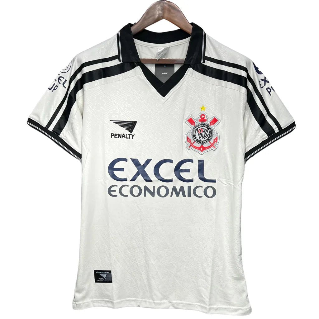 Camisa Corinthians Retrô 1998 Home Penalty Masculina - Preta e Branca - Manto Club