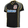 Camisa Corinthians Retrô 1999 Home Batavo Masculina - Preta, Cinza e Branca - Manto Club