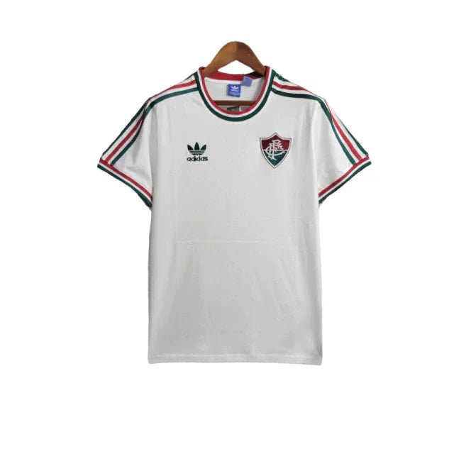 Camisa Fluminense Retrô 14/15 Torcedor Masculina - Branca com detalhes em vermelho e verde - Manto Club