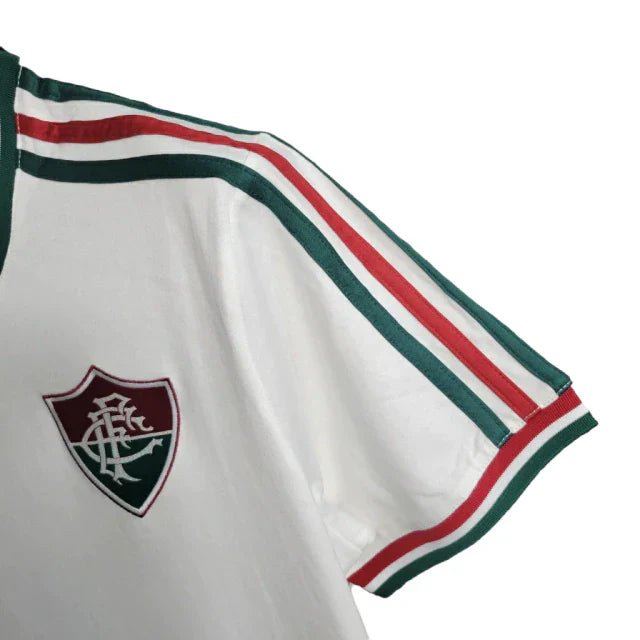 Camisa Fluminense Retrô 14/15 Torcedor Masculina - Branca com detalhes em vermelho e verde - Manto Club