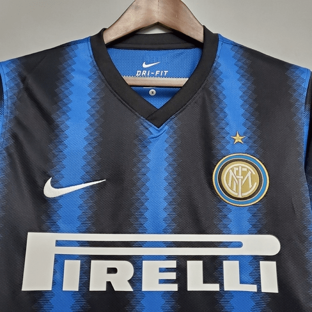 Camisa Inter de Milão Retrô 2010 Manga Longa Azul e Preta - Nike - Manto Club