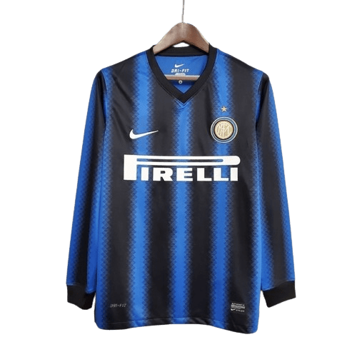 Camisa Inter de Milão Retrô 2010 Manga Longa Azul e Preta - Nike - Manto Club