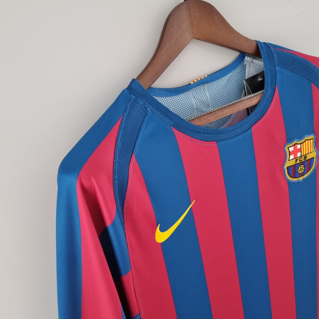 Camisa Manga Longa Barcelona 05/06 Nike - Grená - Manto Club