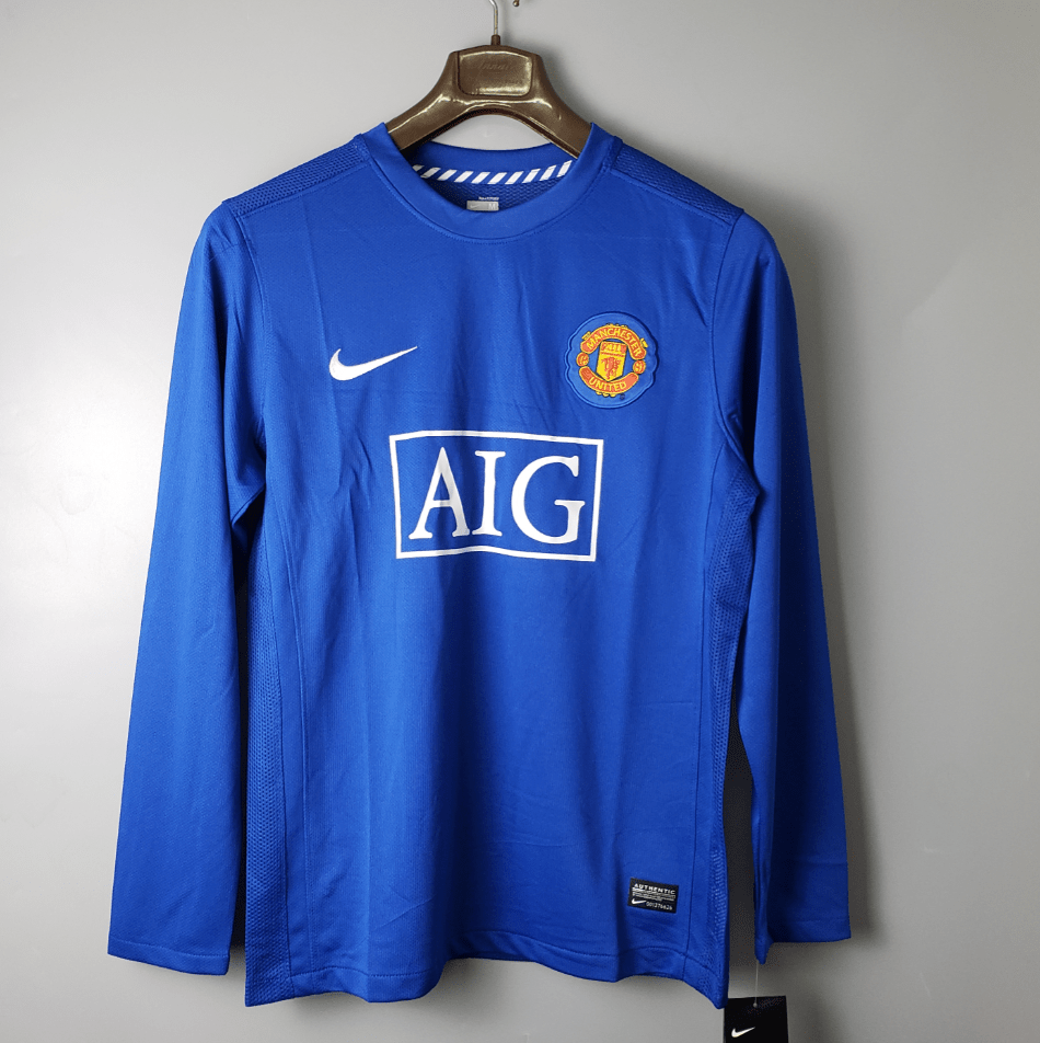 Camisa Manga Longa Manchester United 07/08 Nike - Azul - Manto Club