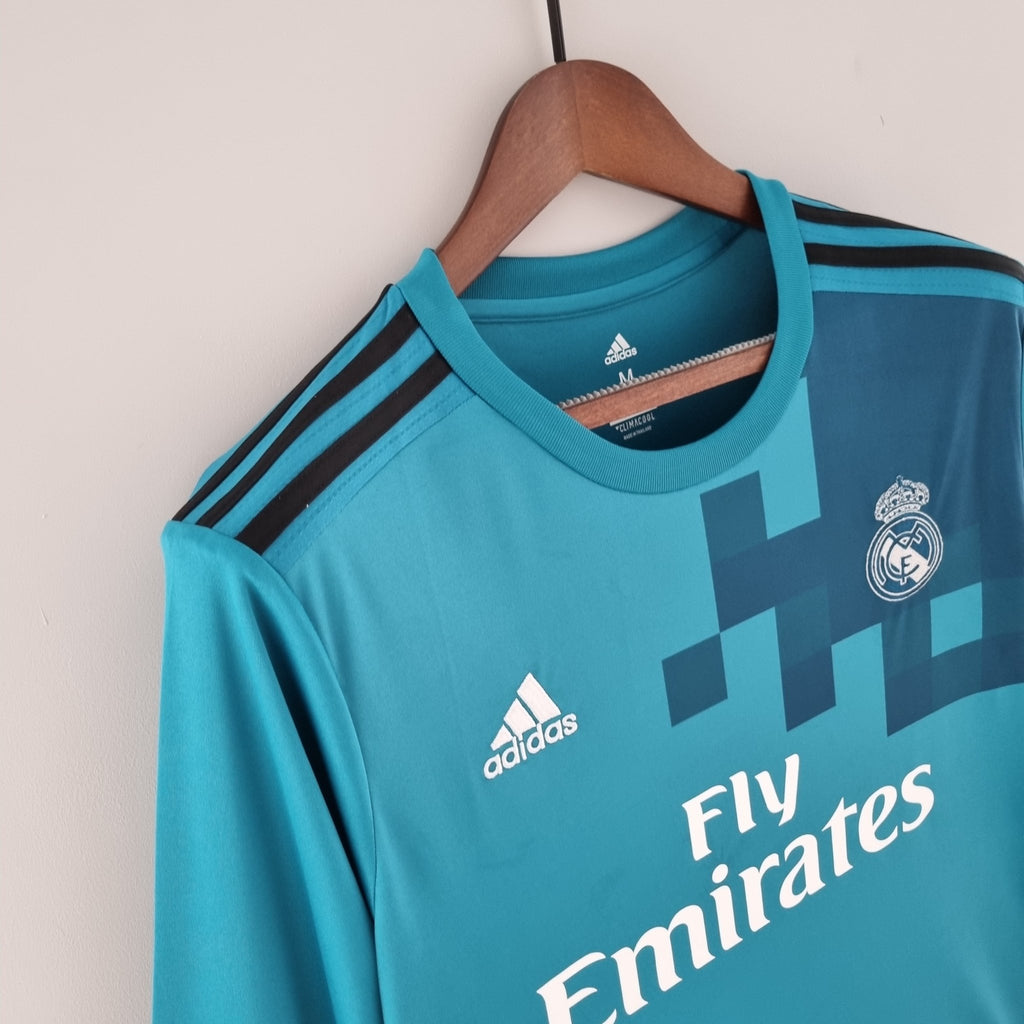 Camisa Manga Longa Real Madrid 17/18 Adidas - Azul - Manto Club