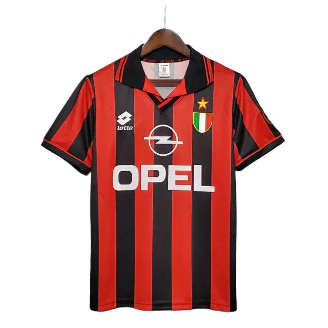 Camisa Milan Retrô 1996/1997 Vermelha e Preta - Lotto - Manto Club