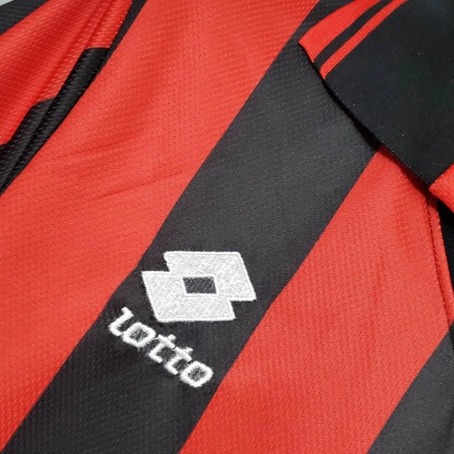 Camisa Milan Retrô 1996/1997 Vermelha e Preta - Lotto - Manto Club