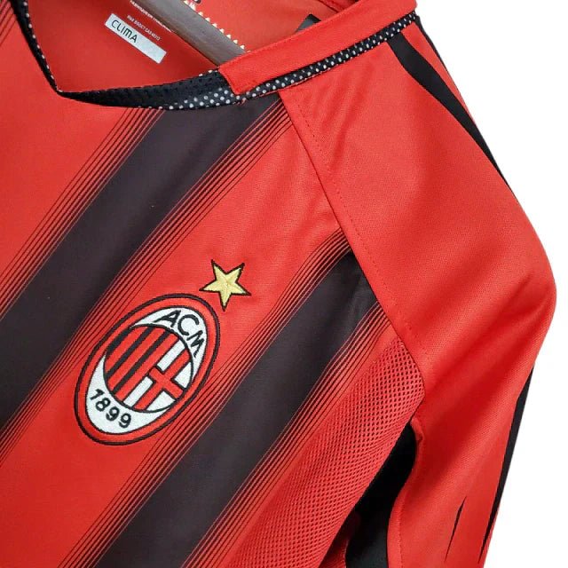 Camisa Milan Retrô 2004/2005 Vermelha e Preta - Adidas - Manto Club