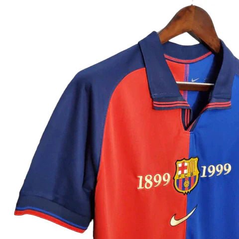 Camisa Retrô Barcelona 100 Anos Nike 1899/99 Azul e Grená - Manto Club