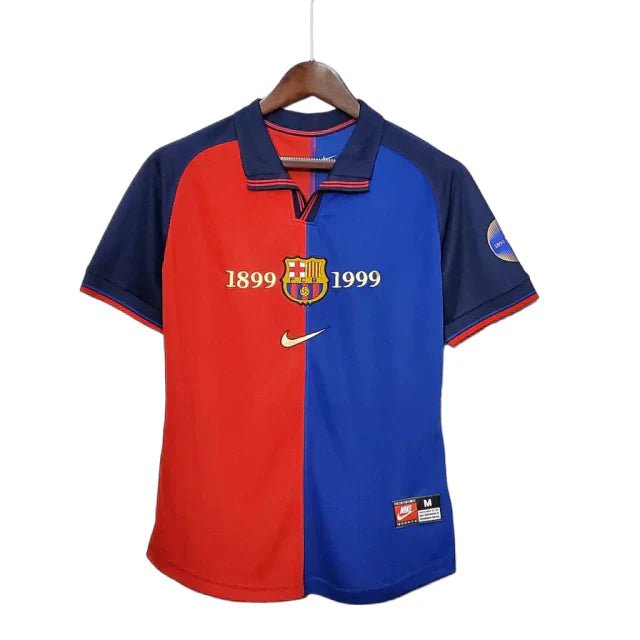 Camisa Retrô Barcelona 100 Anos Nike 1899/99 Azul e Grená - Manto Club