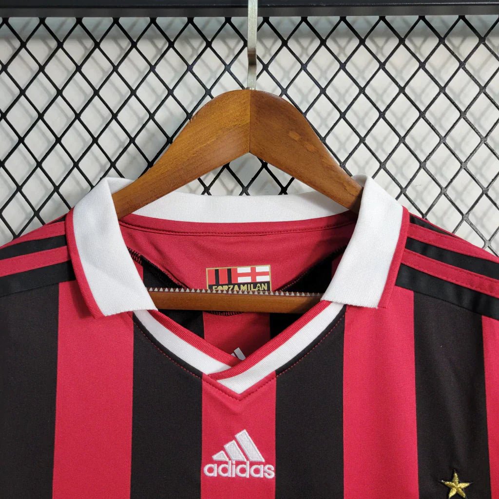 Camisa Retrô Milan I Adidas 2009/10 Manga Longa Vermelho e Preto - Manto Club