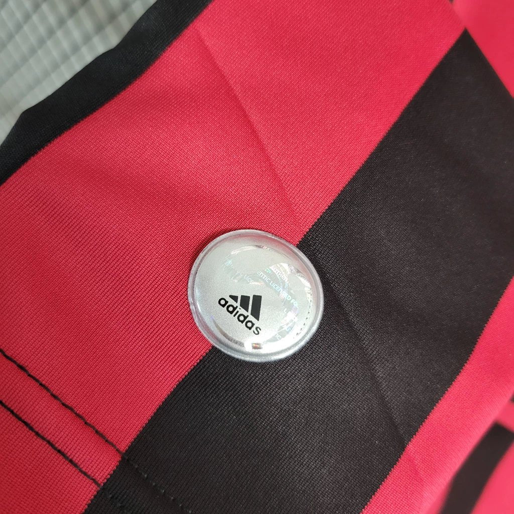 Camisa Retrô Milan I Adidas 2009/10 Manga Longa Vermelho e Preto - Manto Club