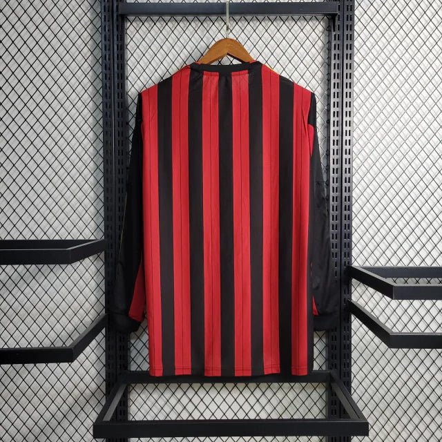 Camisa Retrô Milan I Adidas 2013/14 Manga Longa Vermelho e Preto - Manto Club