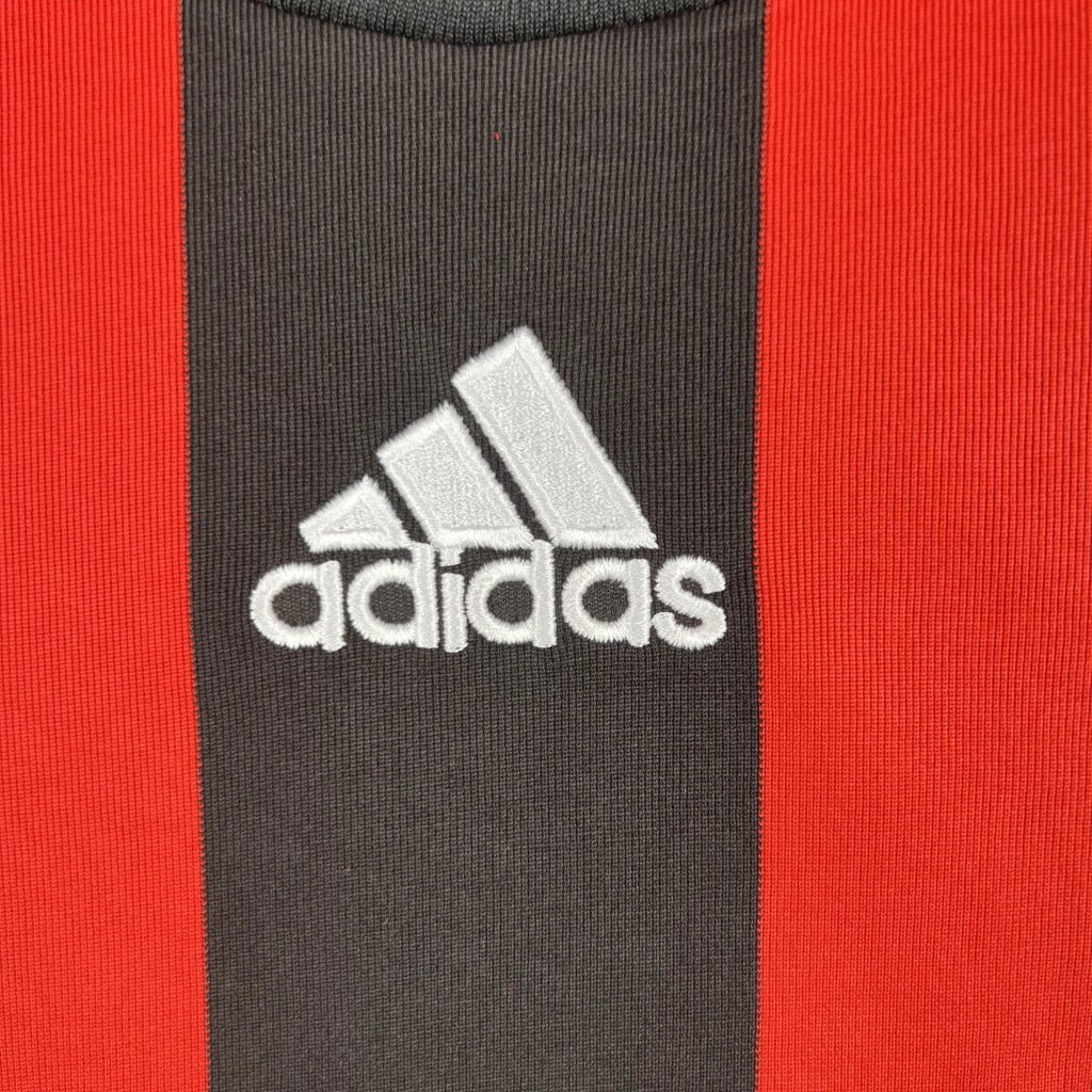 Camisa Retrô Milan I Home Adidas 2008/09 Manga Longa Vermelho e Preto - Manto Club