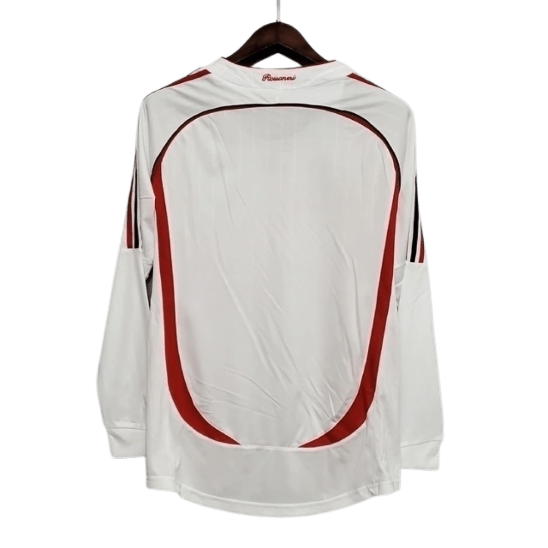 Camisa Retrô Milan II Away 2006/07 Manga Longa Masculino Branco - Manto Club