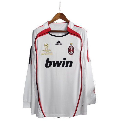 Camisa Retrô Milan II Away 2006/07 Manga Longa Masculino Branco - Manto Club