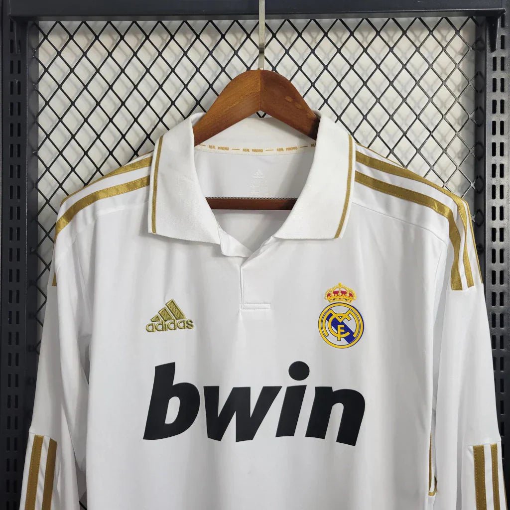 Camisa Retrô Real Madrid Manga Longa I Home Adidas 2011/12 Masculino Branco - Manto Club