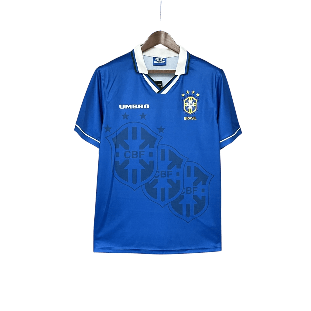 Camisa Retrô Seleção Brasil 1994 Away Umbro Masculino - Azul - Manto Club