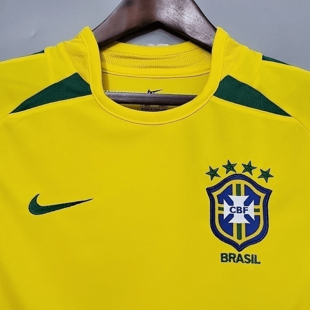Camisa Retrô Seleção Brasileira I Home Nike 2002/03 Masculino Amarelo - Manto Club