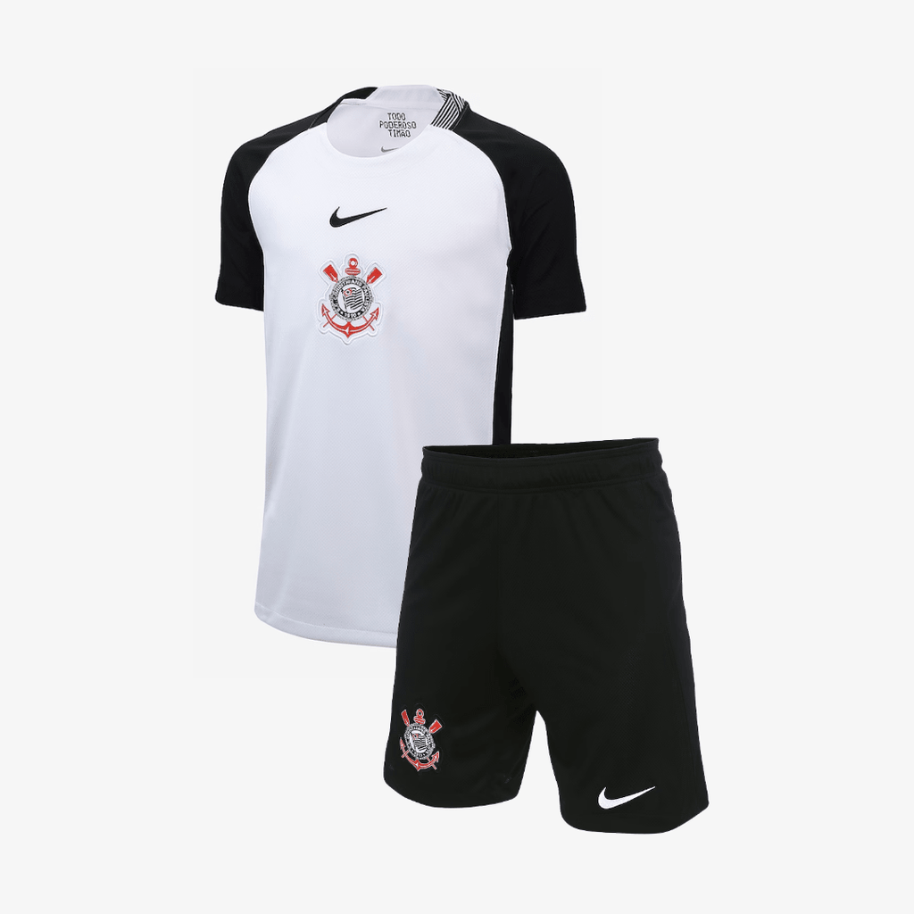 Conjunto Infantil Feminino Nike Corinthians 2025/26 I - Manto Club