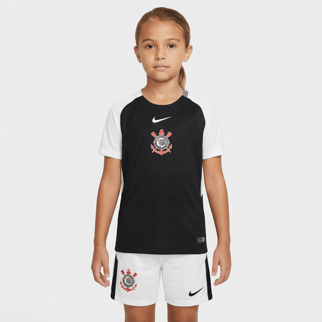 Conjunto Infantil Feminino Nike Corinthians 2025/26 II - Manto Club