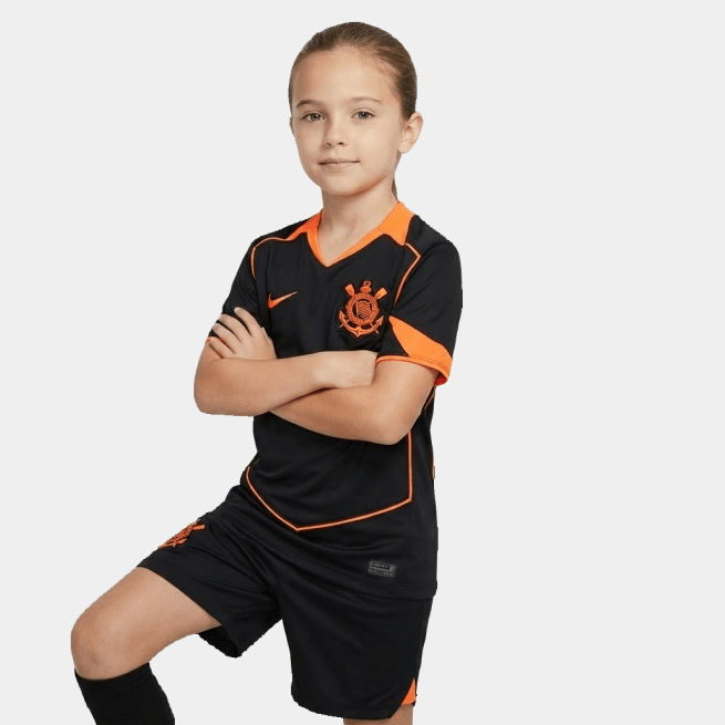 Conjunto Infantil Feminino Nike Corinthians 2025/26 III - Manto Club