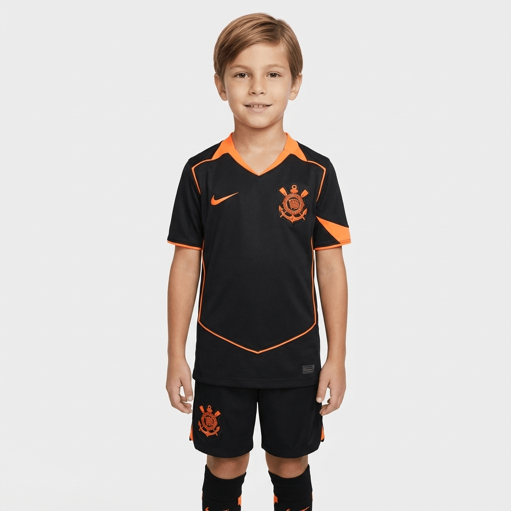 Conjunto Infantil Masculino Nike Corinthians 2025/26 III - Manto Club