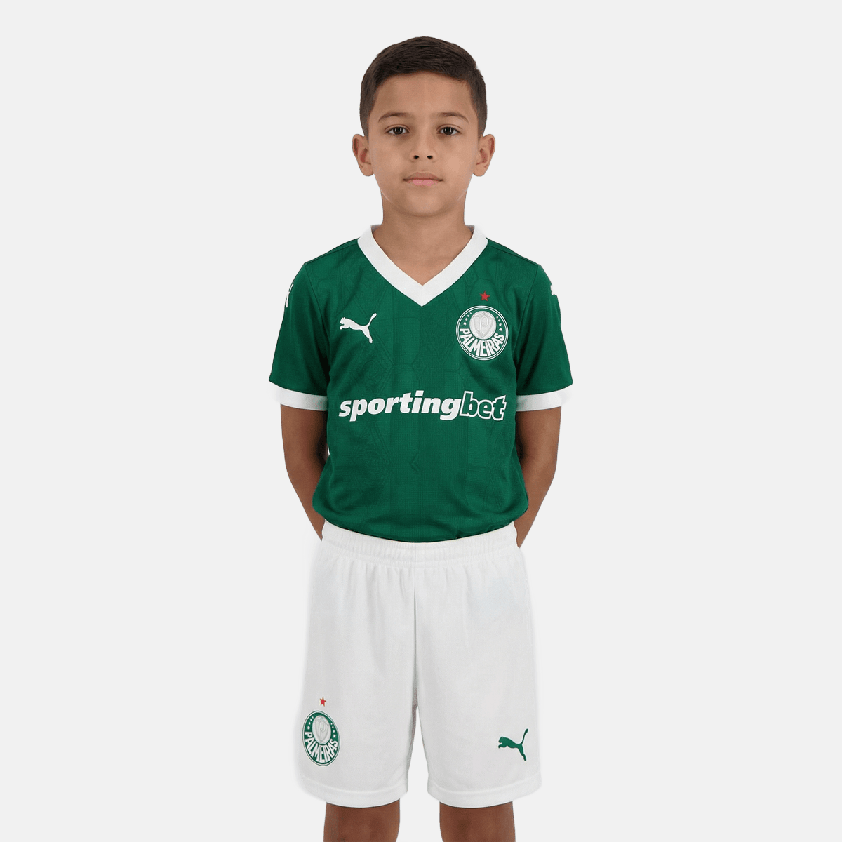 Conjunto Infantil Puma Palmeiras 2025/26 I - Manto Club
