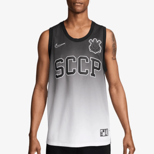 Regata Corinthians 25/26 Nike Masculina - Preto+Branco - Manto Club